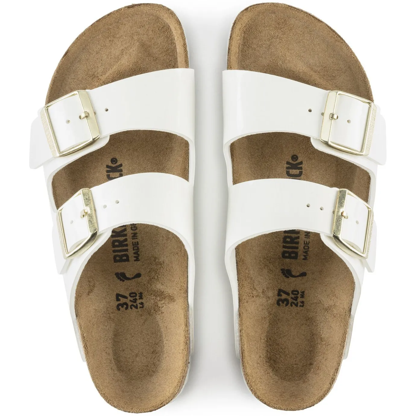 Birkenstock Two-Strap Sandals<Arizona Patent White