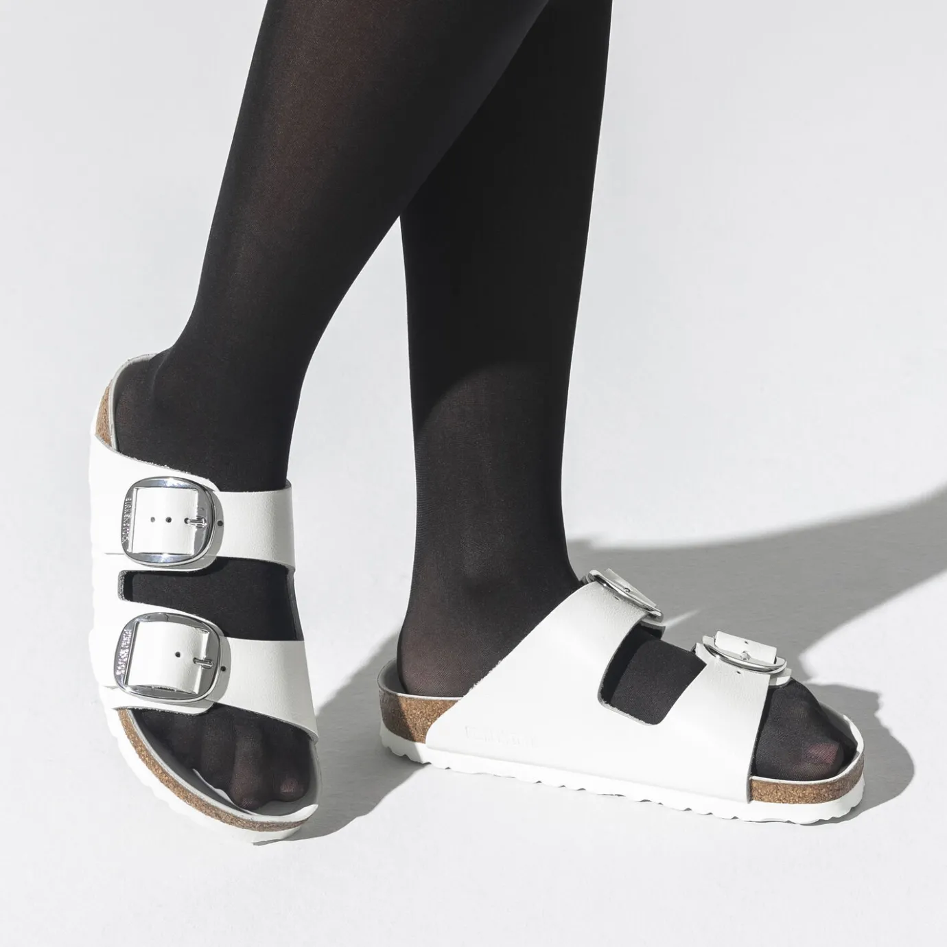 Birkenstock Two-Strap Sandals<Arizona Big Buckle White