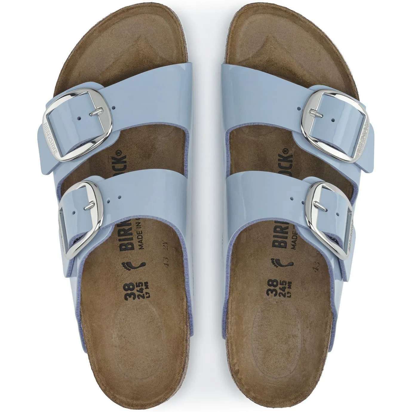 Birkenstock Two-Strap Sandals<Arizona Big Buckle Patent Dove Blue