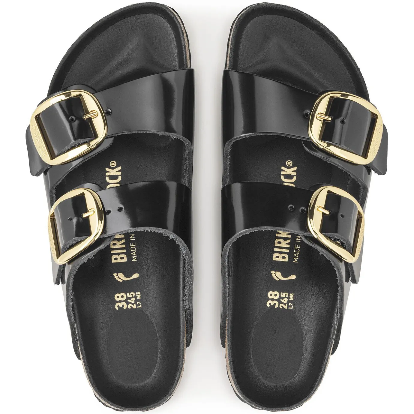 Birkenstock Two-Strap Sandals<Arizona Big Buckle High Shine Black