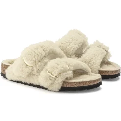 Birkenstock Two-Strap Sandals<Arizona Big Buckle Teddy Eggshell
