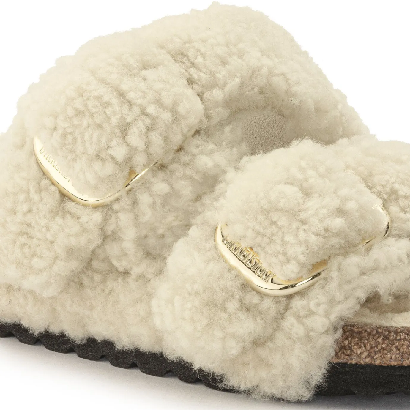 Birkenstock Two-Strap Sandals<Arizona Big Buckle Teddy Eggshell