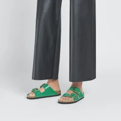 Birkenstock Two-Strap Sandals<Arizona Big Buckle High-Shine Digital Green