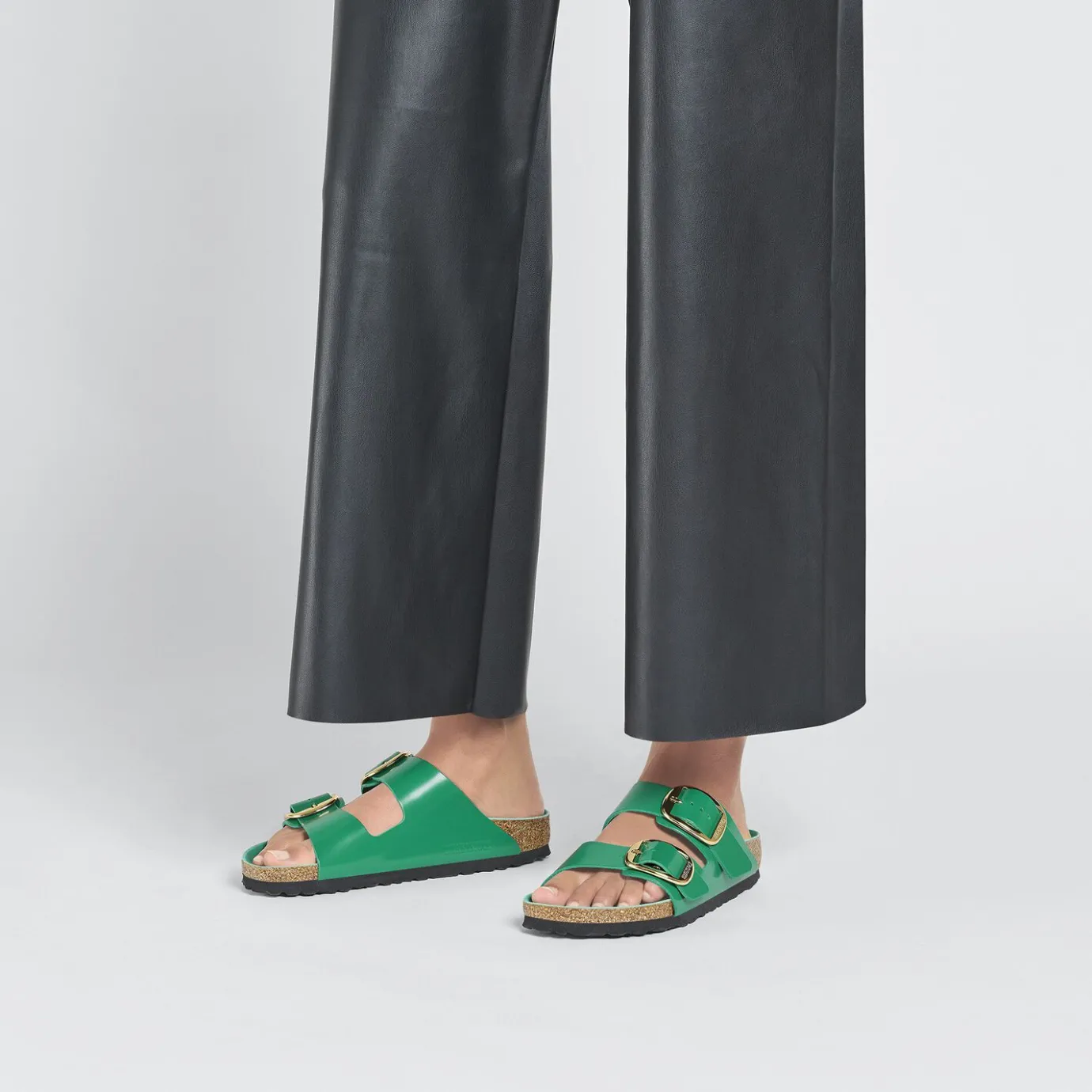 Birkenstock Two-Strap Sandals<Arizona Big Buckle High-Shine Digital Green