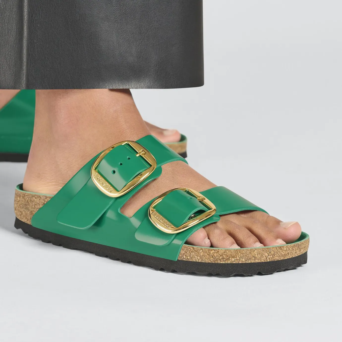 Birkenstock Two-Strap Sandals<Arizona Big Buckle High-Shine Digital Green