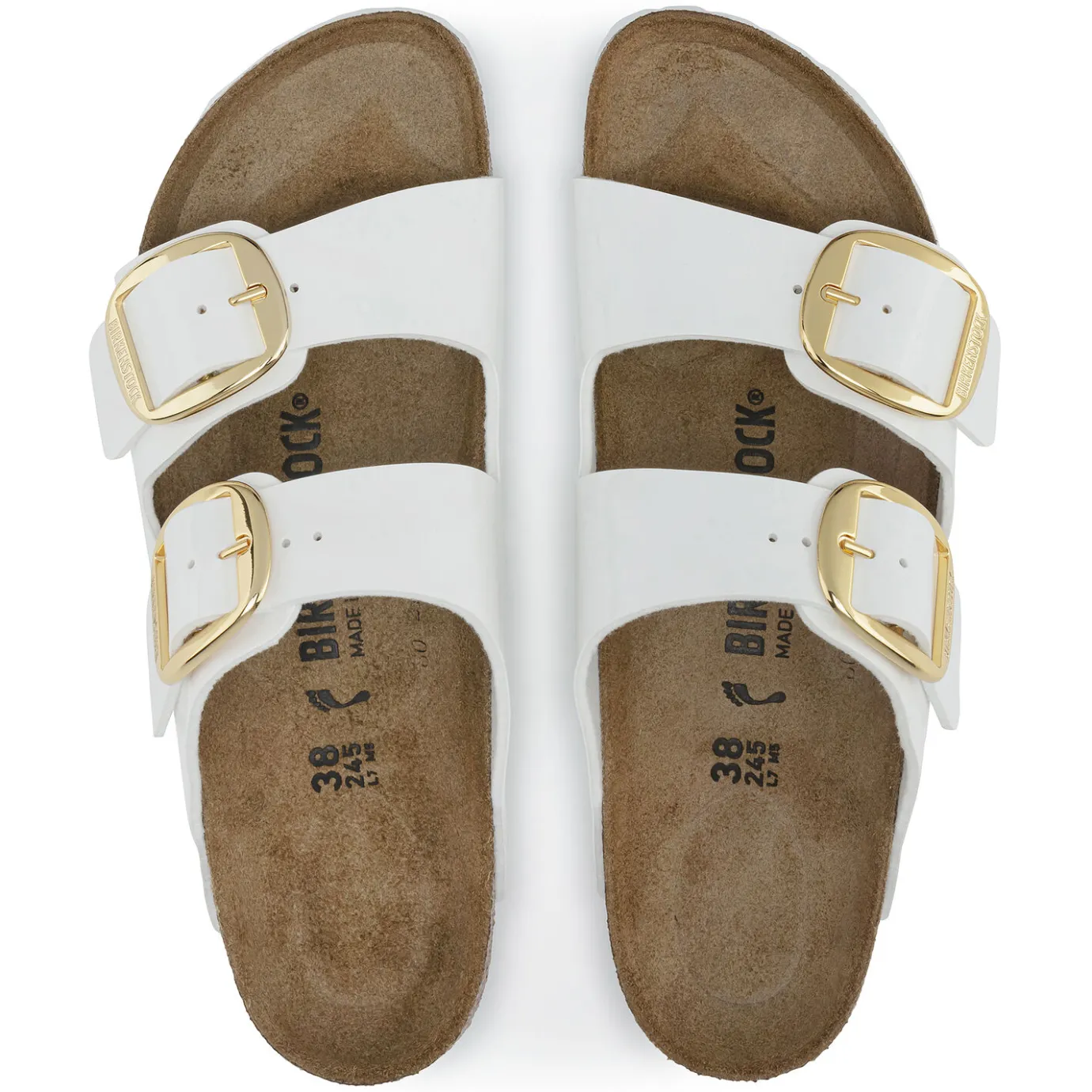 Birkenstock Two-Strap Sandals<Arizona Big Buckle Patent White