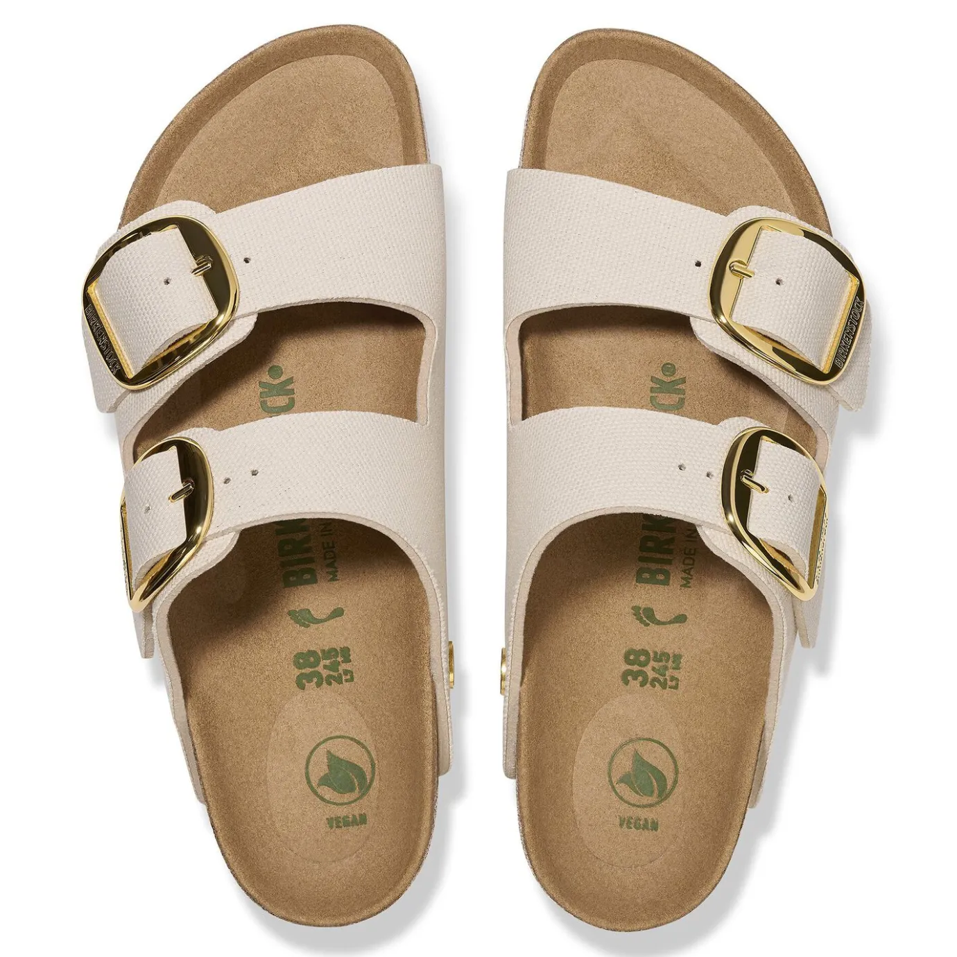 Birkenstock Two-Strap Sandals<Arizona Big Buckle Rivet Logo Canvas Eggshell