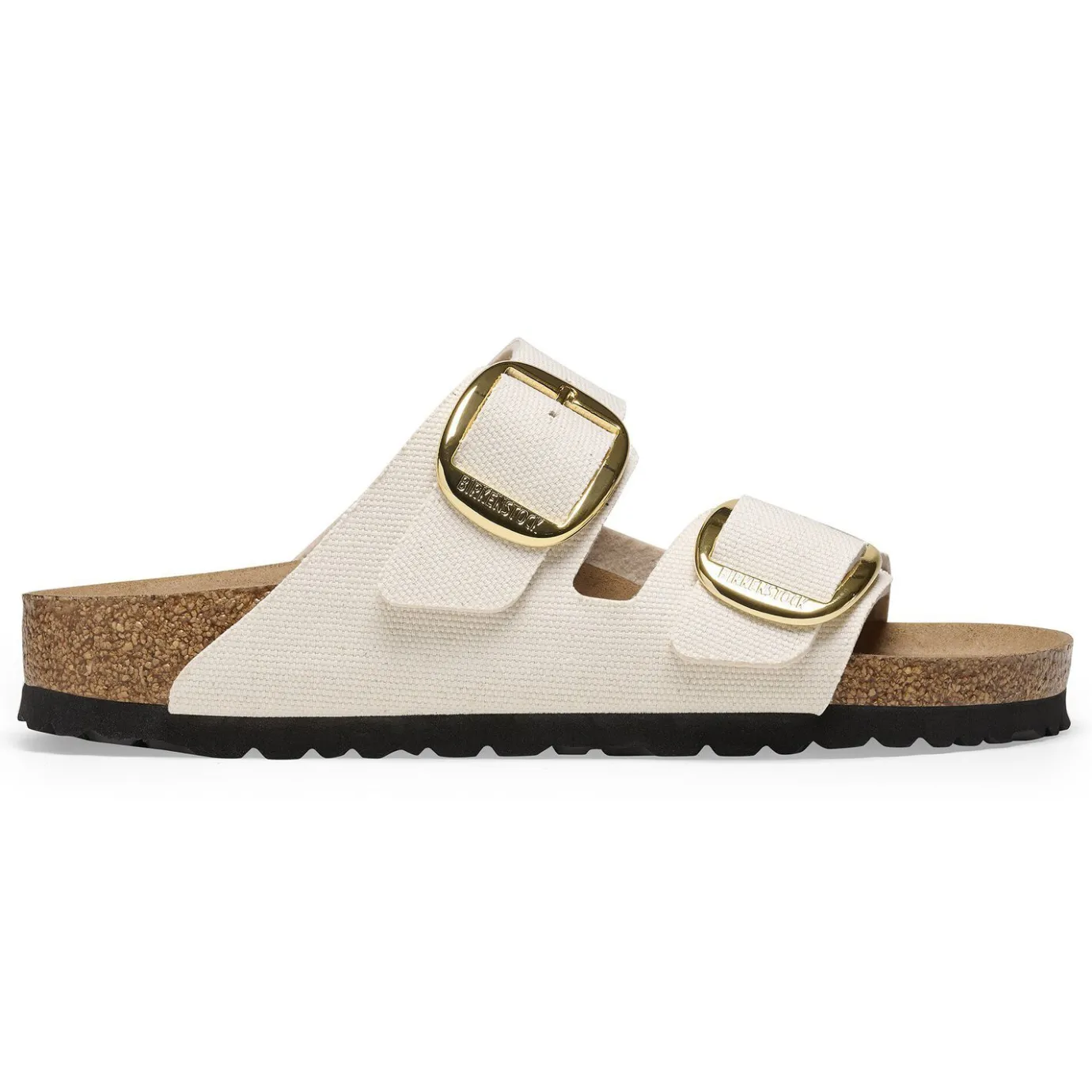 Birkenstock Two-Strap Sandals<Arizona Big Buckle Rivet Logo Canvas Eggshell
