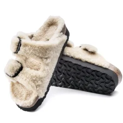 Birkenstock Two-Strap Sandals<Arizona Big Buckle Shearling Teddy Eggshell