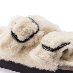Birkenstock Two-Strap Sandals<Arizona Big Buckle Shearling Teddy Eggshell