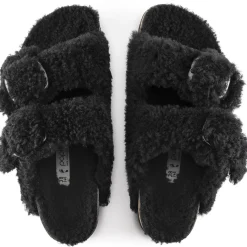 Birkenstock Two-Strap Sandals<Arizona Big Buckle Shearling Teddy Black