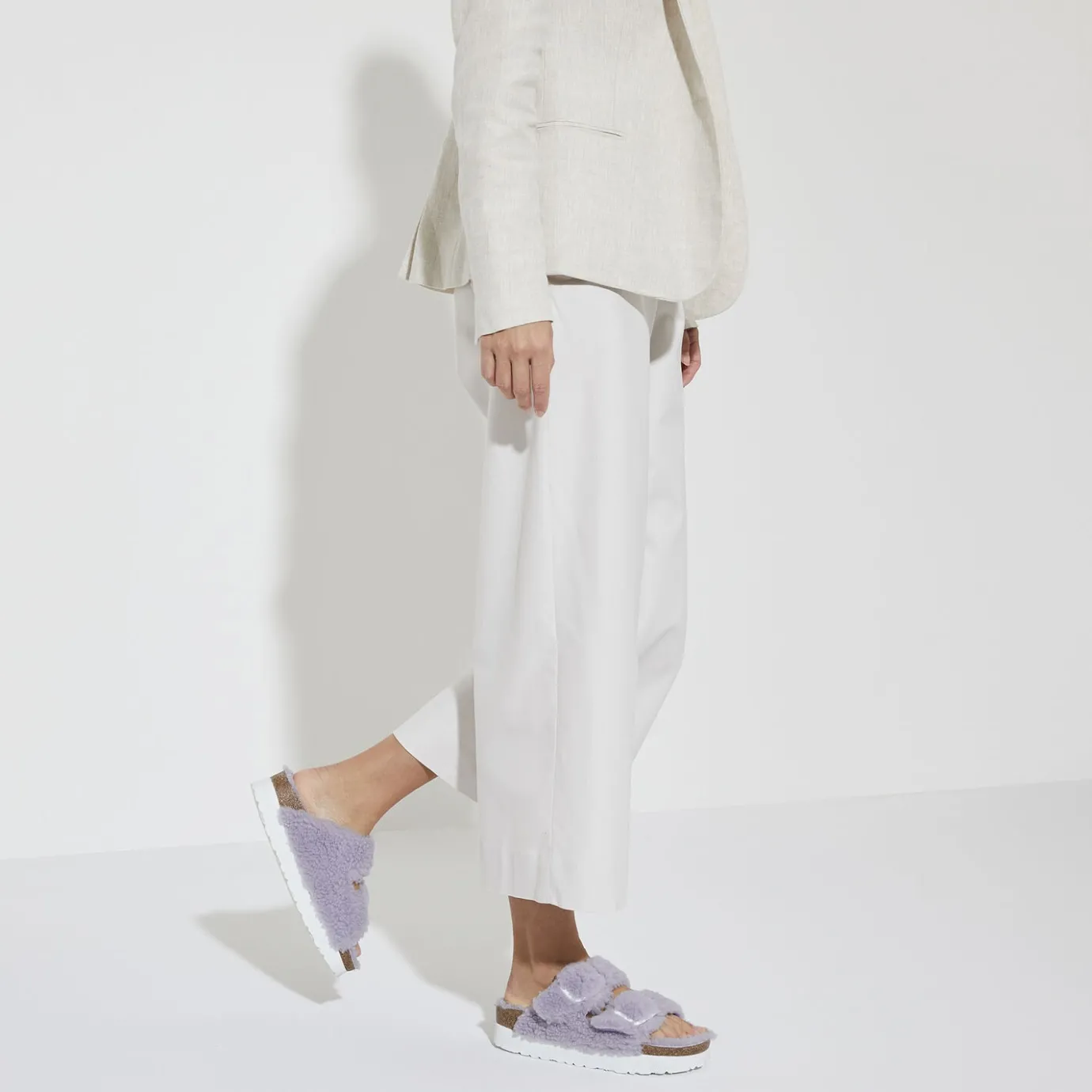 Birkenstock Two-Strap Sandals<Arizona Big Buckle Shearling Purple Fog