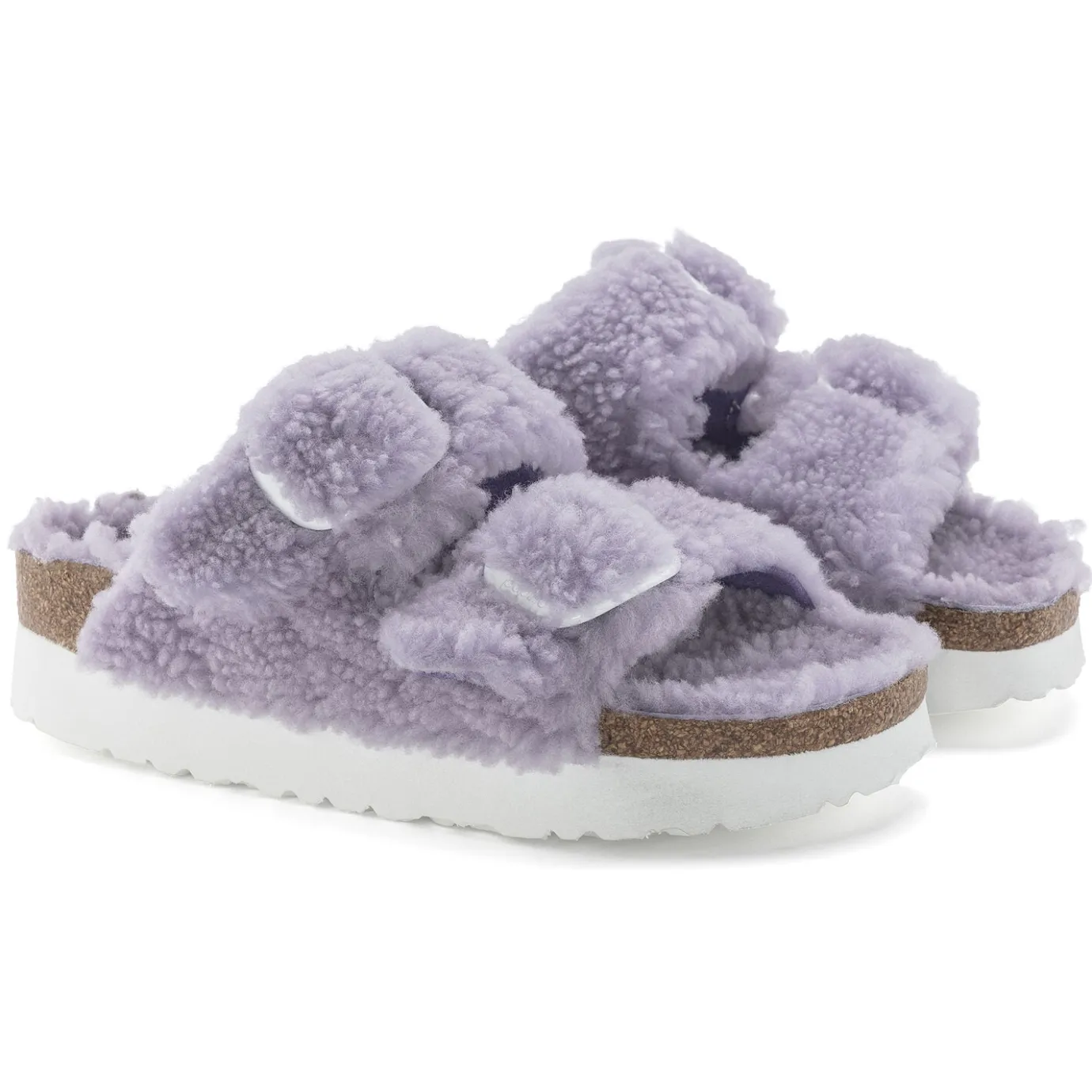 Birkenstock Two-Strap Sandals<Arizona Big Buckle Shearling Purple Fog