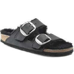 Birkenstock Two-Strap Sandals<Arizona Big Buckle Shearling Black