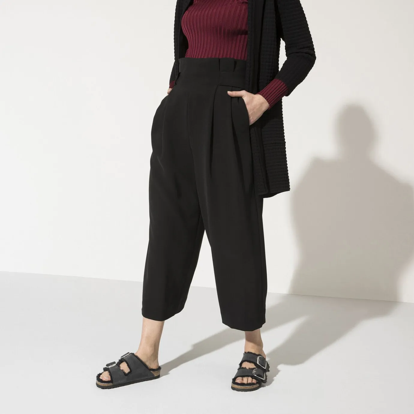 Birkenstock Two-Strap Sandals<Arizona Big Buckle Shearling Black