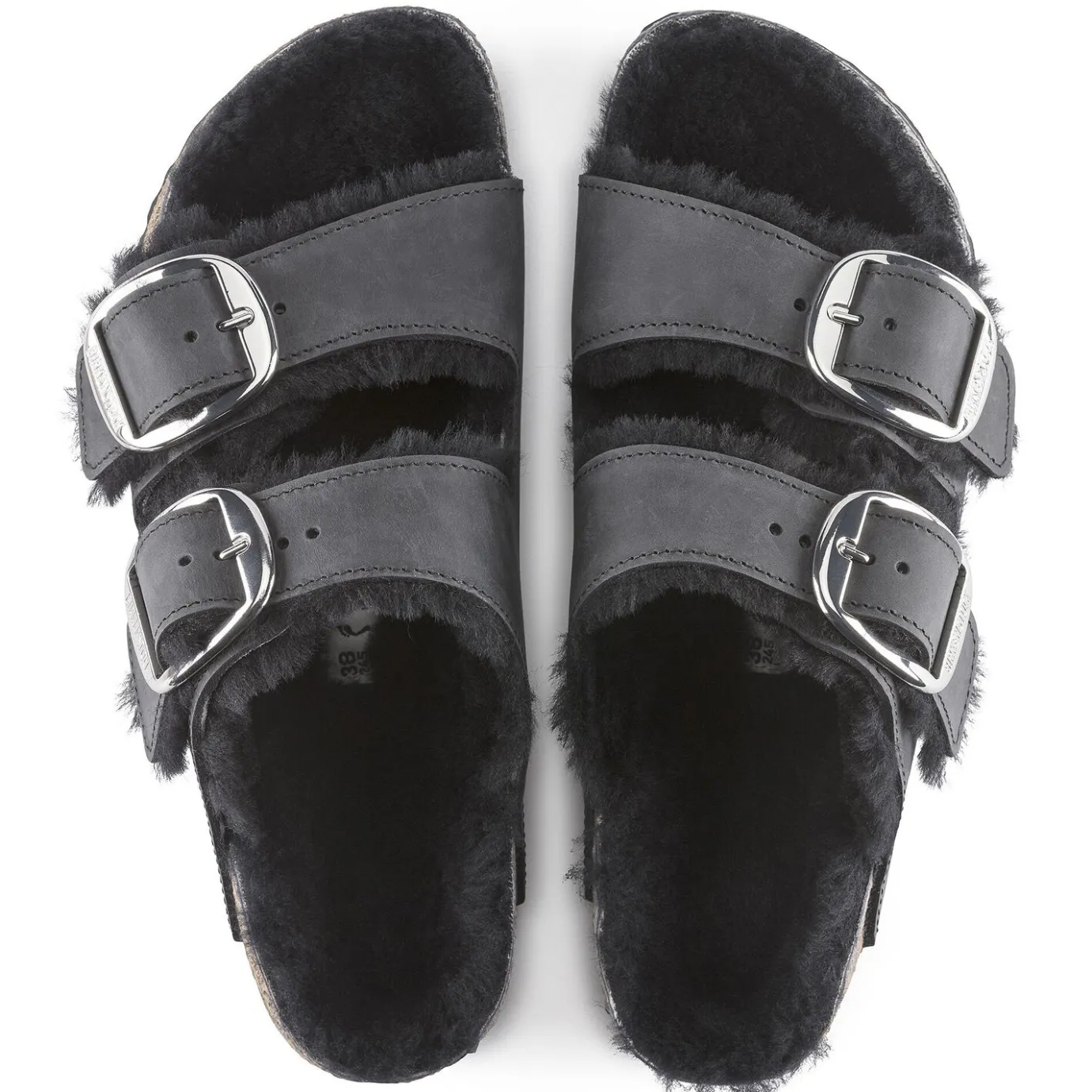 Birkenstock Two-Strap Sandals<Arizona Big Buckle Shearling Black