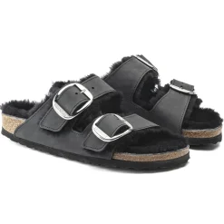 Birkenstock Two-Strap Sandals<Arizona Big Buckle Shearling Black