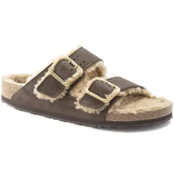 Birkenstock Two-Strap Sandals<Arizona Bold Shearling Espresso