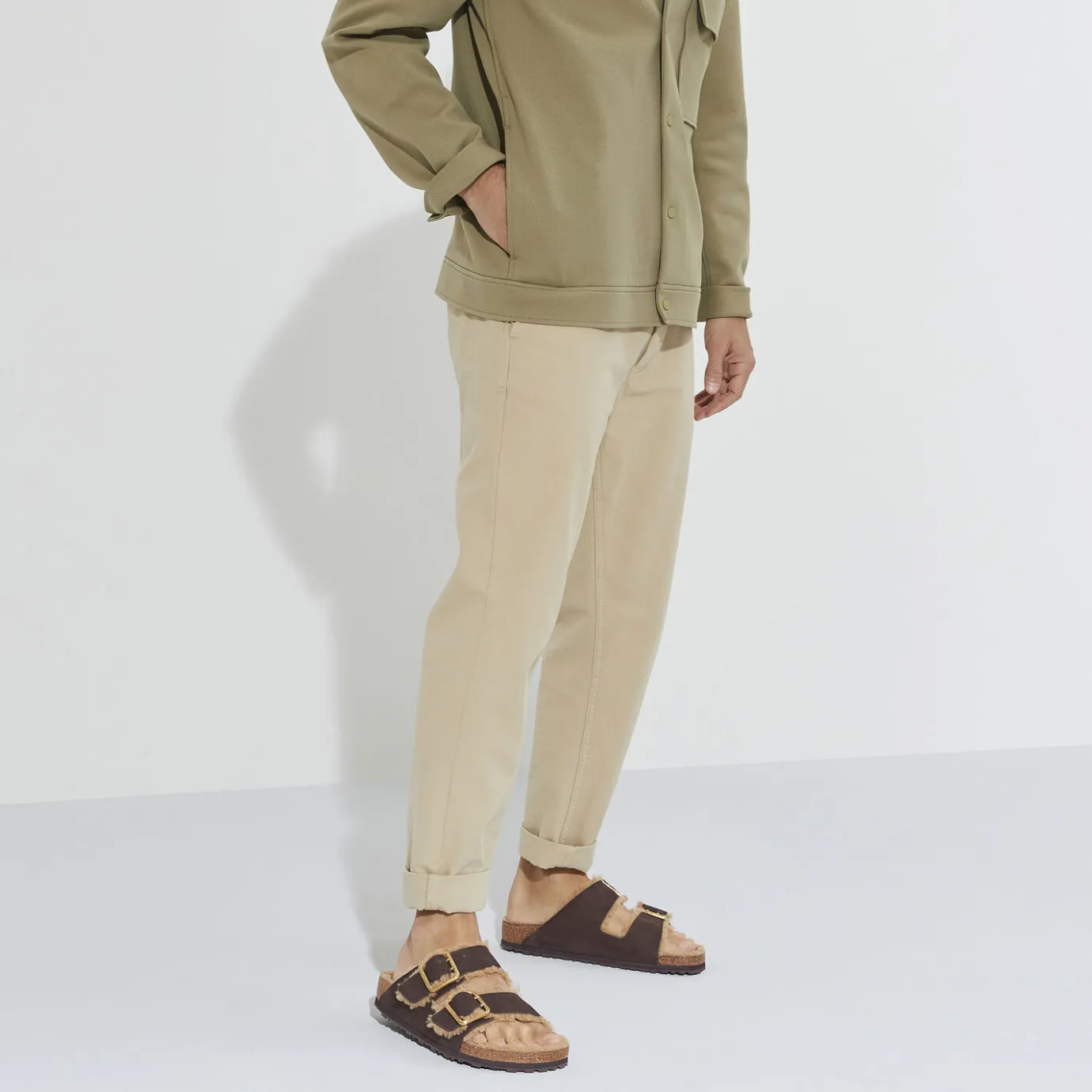 Birkenstock Two-Strap Sandals<Arizona Bold Shearling Espresso