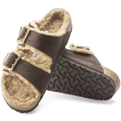 Birkenstock Two-Strap Sandals<Arizona Bold Shearling Espresso