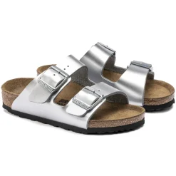 Birkenstock Strap Sandals<Arizona Kids Electric Metallic Silver