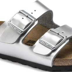 Birkenstock Strap Sandals<Arizona Kids Electric Metallic Silver