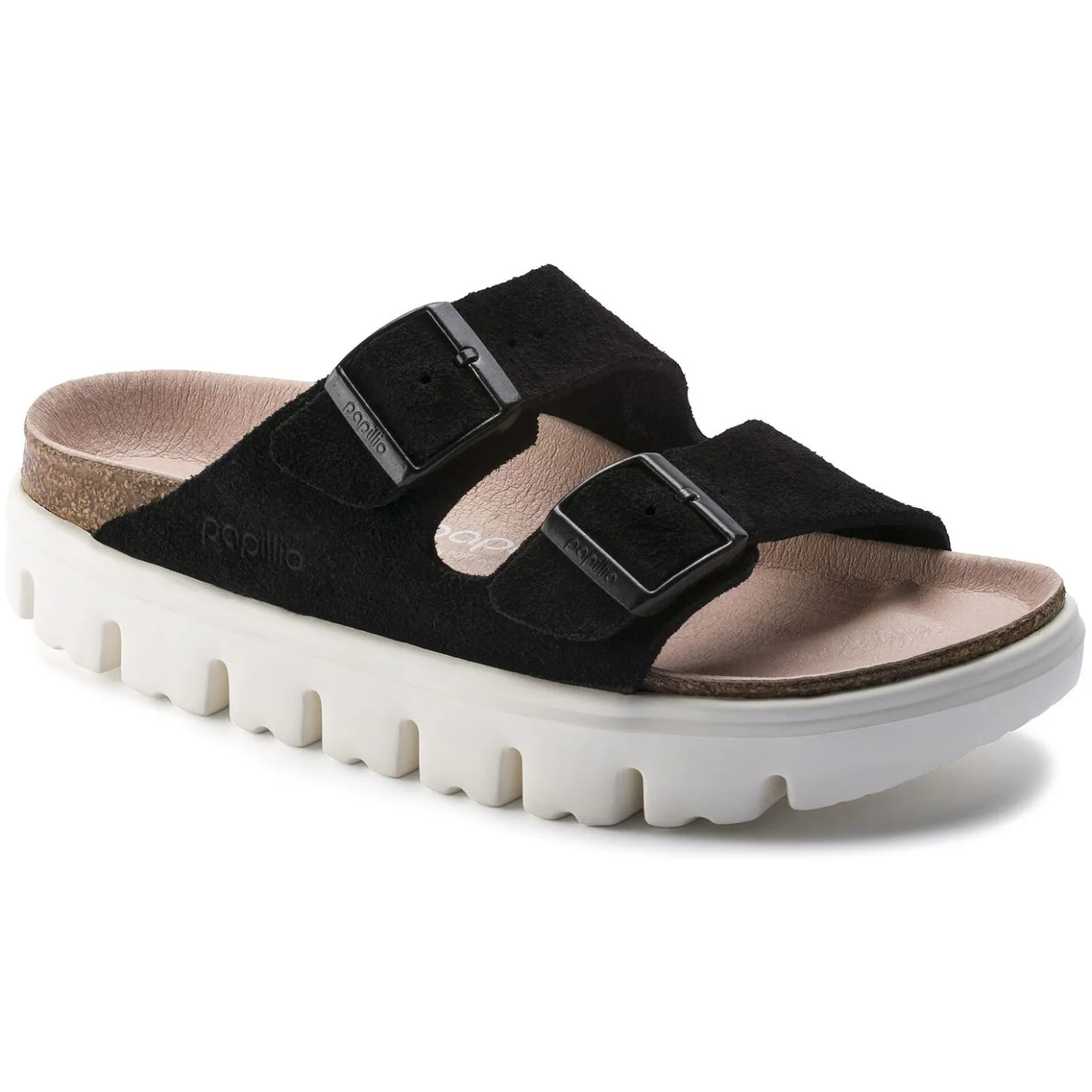 Birkenstock Two-Strap Sandals<Arizona Platform Chunky Suede Black