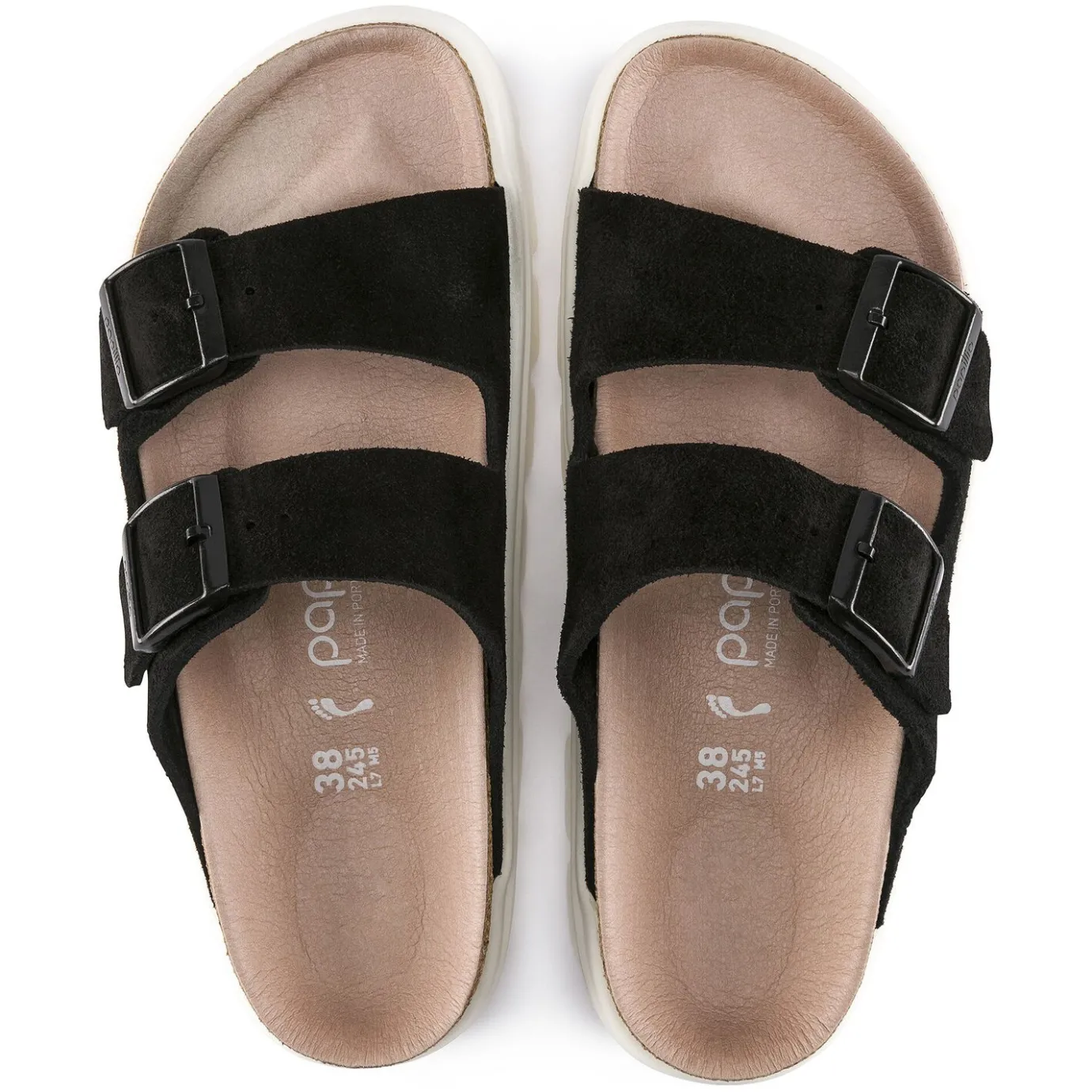 Birkenstock Two-Strap Sandals<Arizona Platform Chunky Suede Black