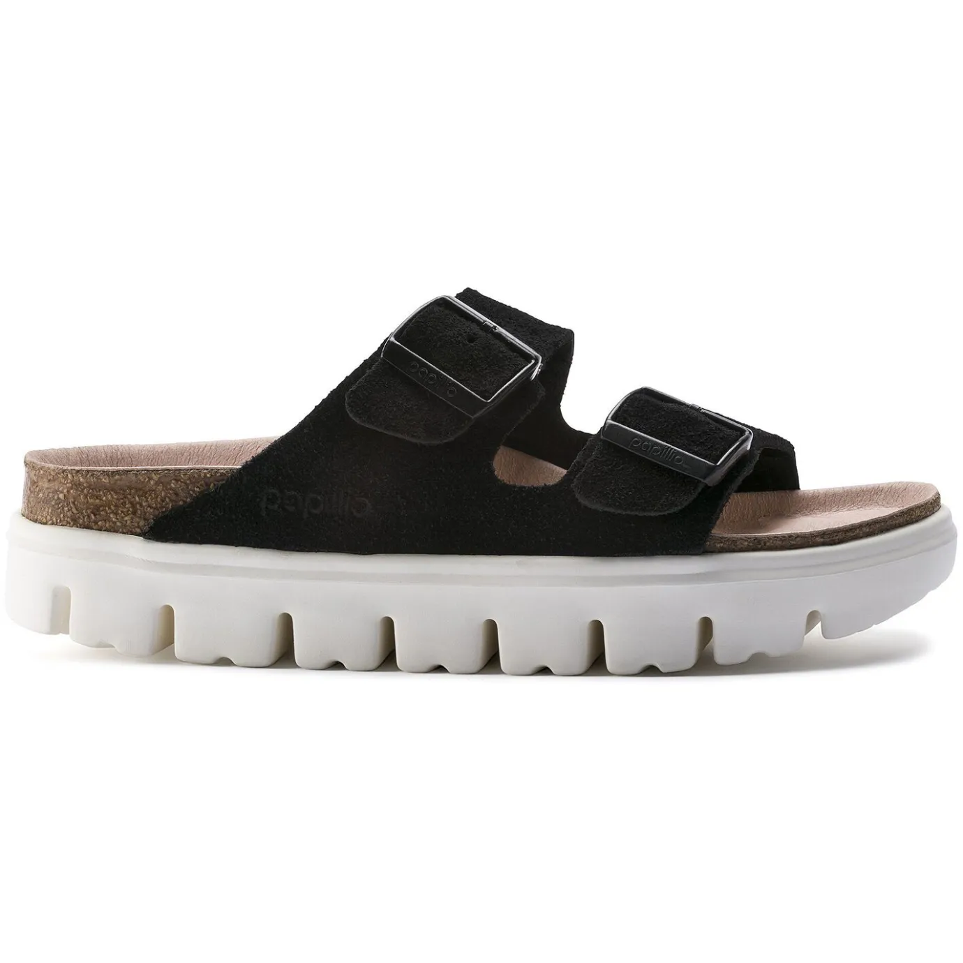 Birkenstock Two-Strap Sandals<Arizona Platform Chunky Suede Black