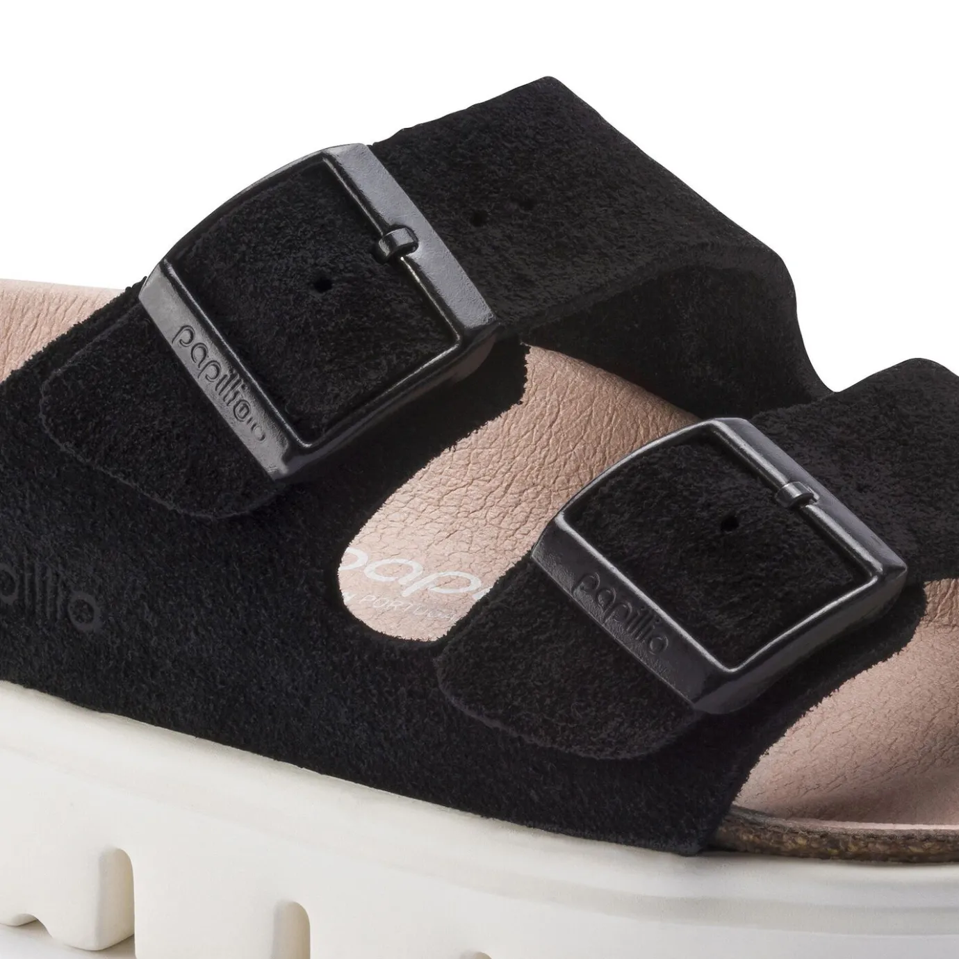 Birkenstock Two-Strap Sandals<Arizona Platform Chunky Suede Black