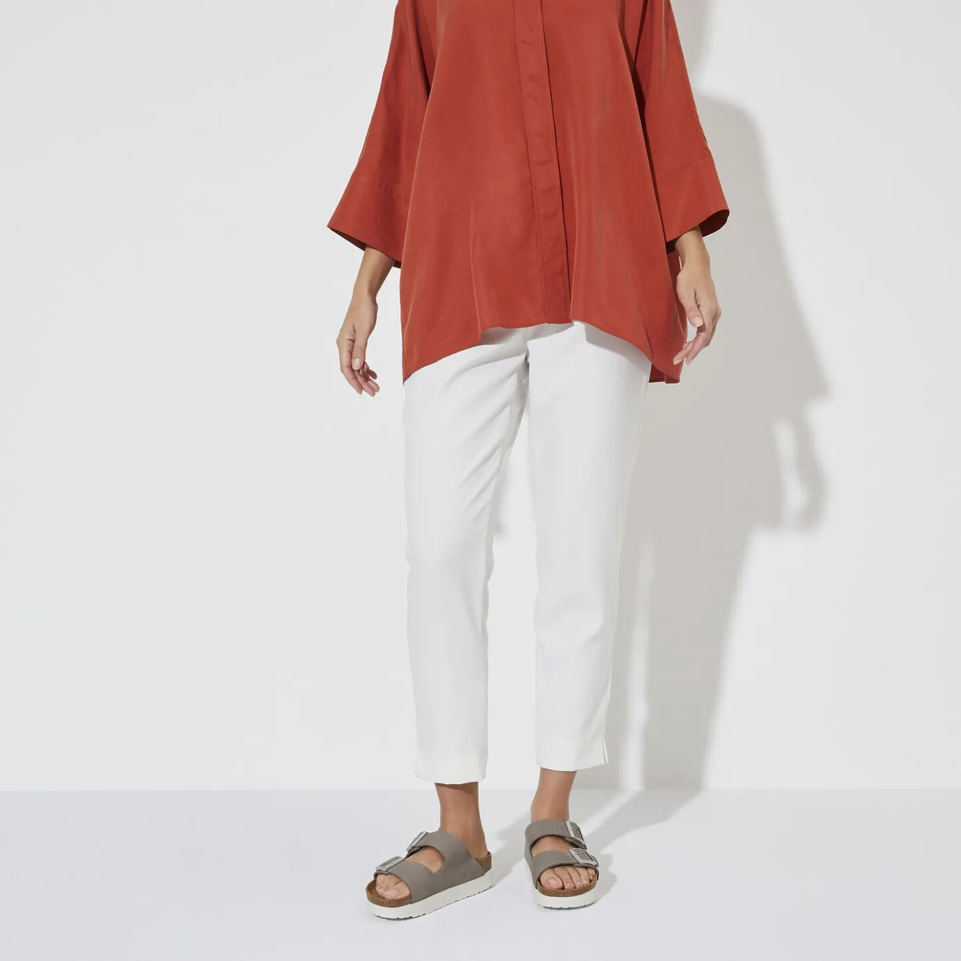 Birkenstock Two-Strap Sandals<Arizona Platform Dove Gray