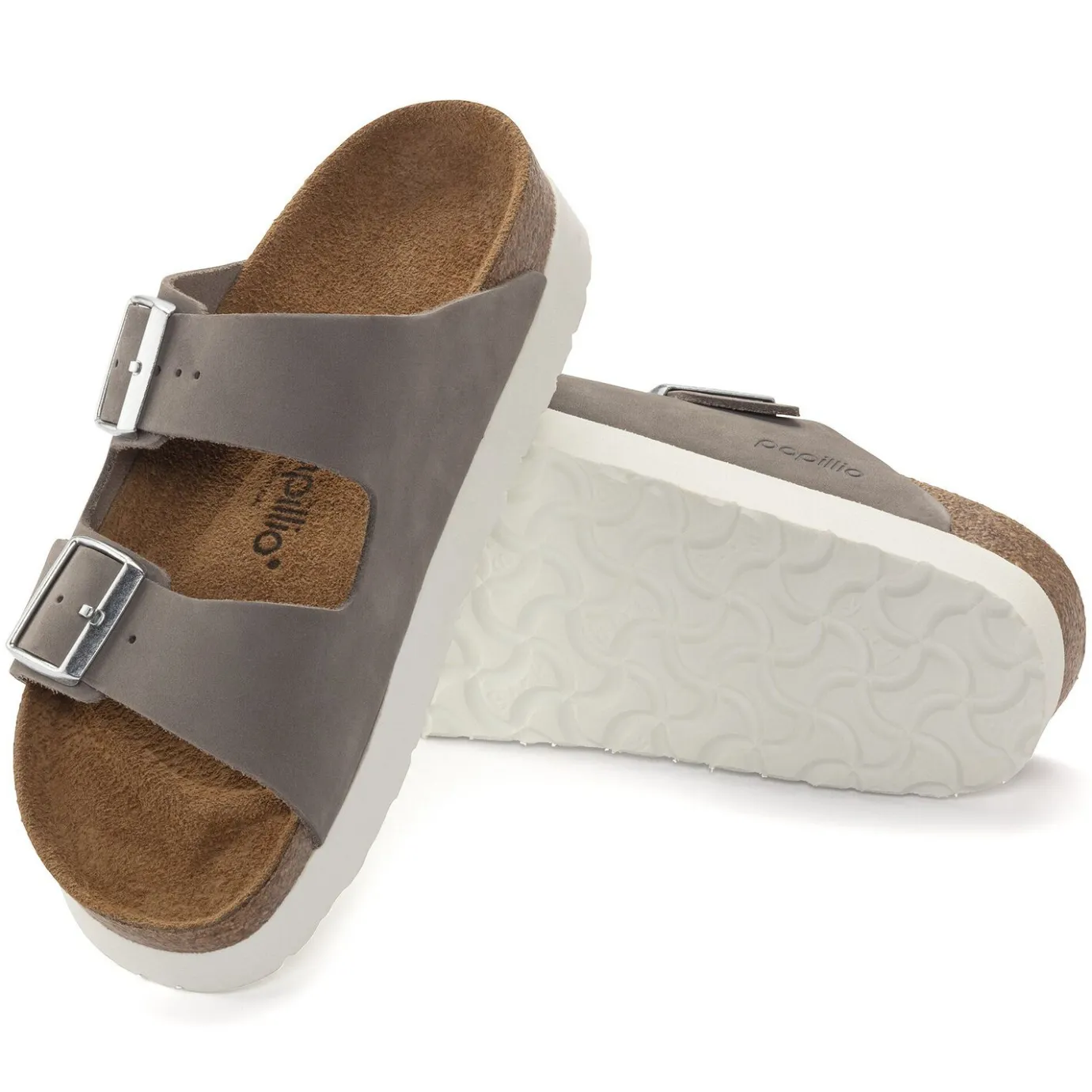 Birkenstock Two-Strap Sandals<Arizona Platform Dove Gray