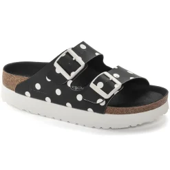 Birkenstock Two-Strap Sandals<Arizona Platform Black White Dots