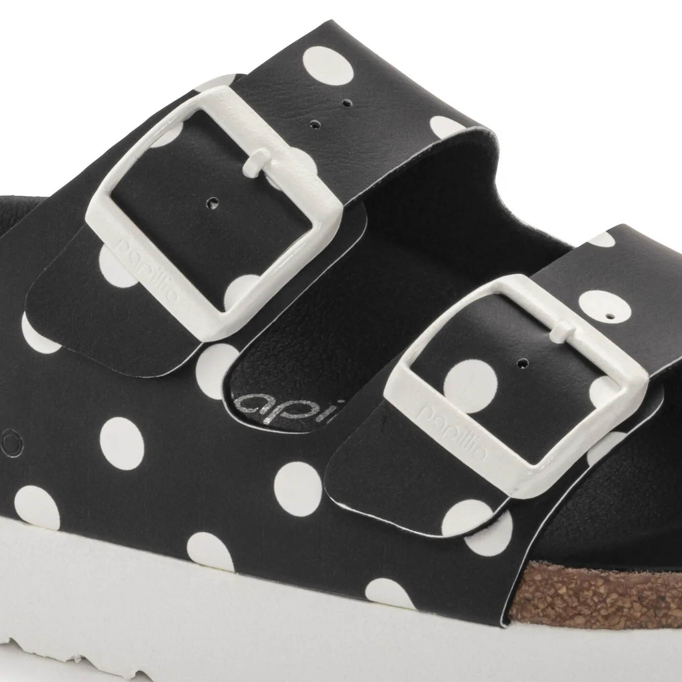 Birkenstock Two-Strap Sandals<Arizona Platform Black White Dots