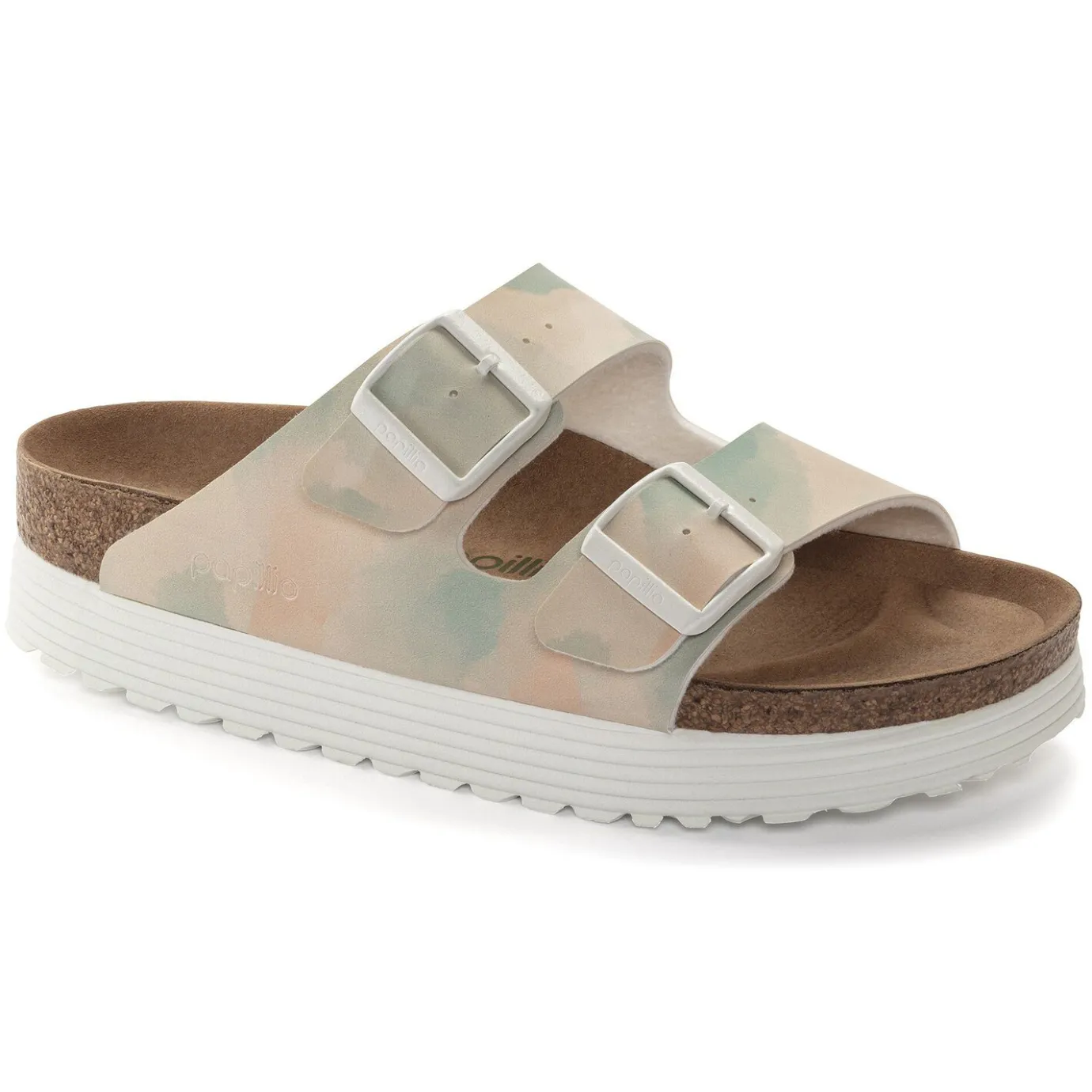 Birkenstock Two-Strap Sandals<Arizona Platform Vegan Watercolor Pink/Blue