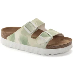 Birkenstock Two-Strap Sandals<Arizona Platform Vegan Watercolor Khaki
