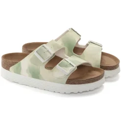 Birkenstock Two-Strap Sandals<Arizona Platform Vegan Watercolor Khaki