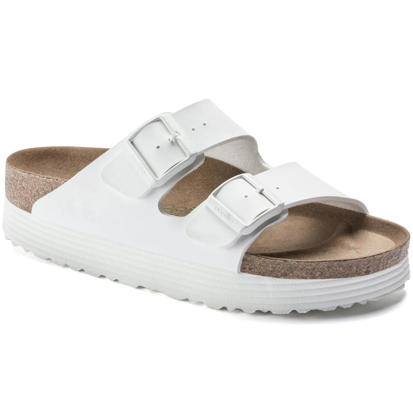 Birkenstock Two-Strap Sandals<Arizona Platform Vegan White