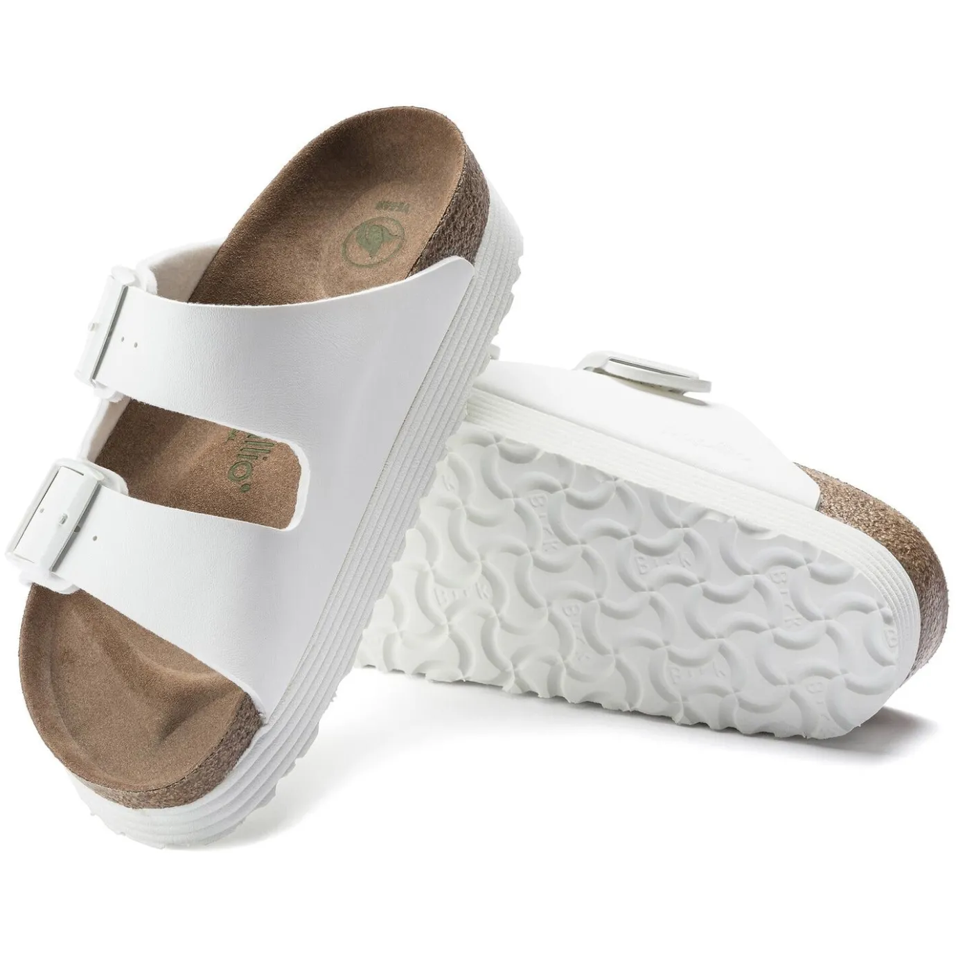 Birkenstock Two-Strap Sandals<Arizona Platform Vegan White