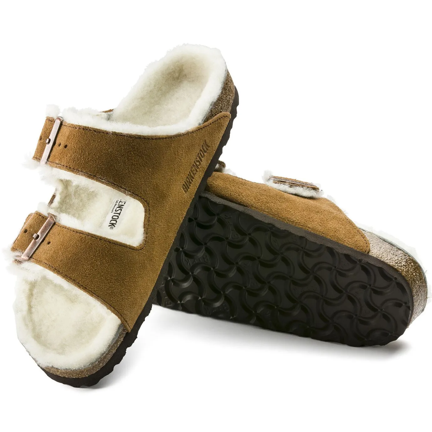 Birkenstock Two-Strap Sandals<Arizona Shearling Mink