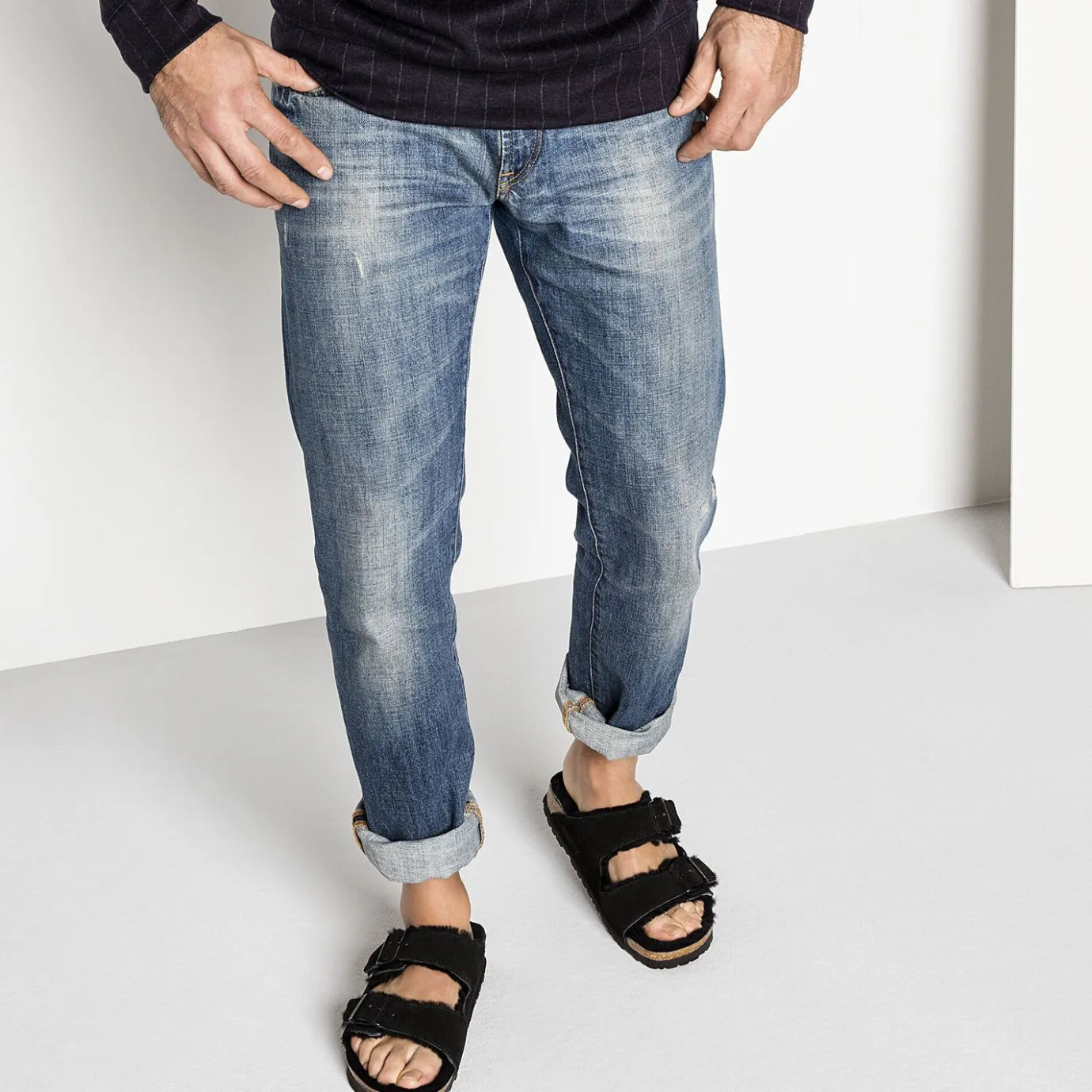 Birkenstock Two-Strap Sandals<Arizona Shearling Black