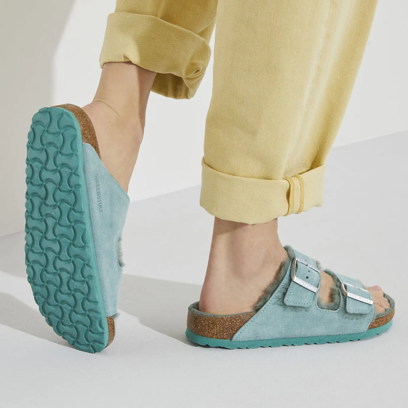 Birkenstock Two-Strap Sandals<Arizona Shearling Beryl