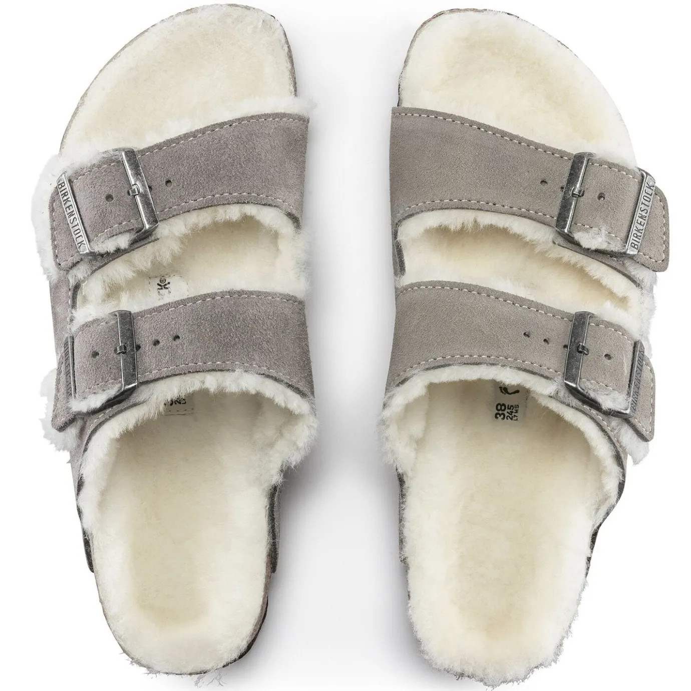 Birkenstock Two-Strap Sandals<Arizona Shearling Stone Coin