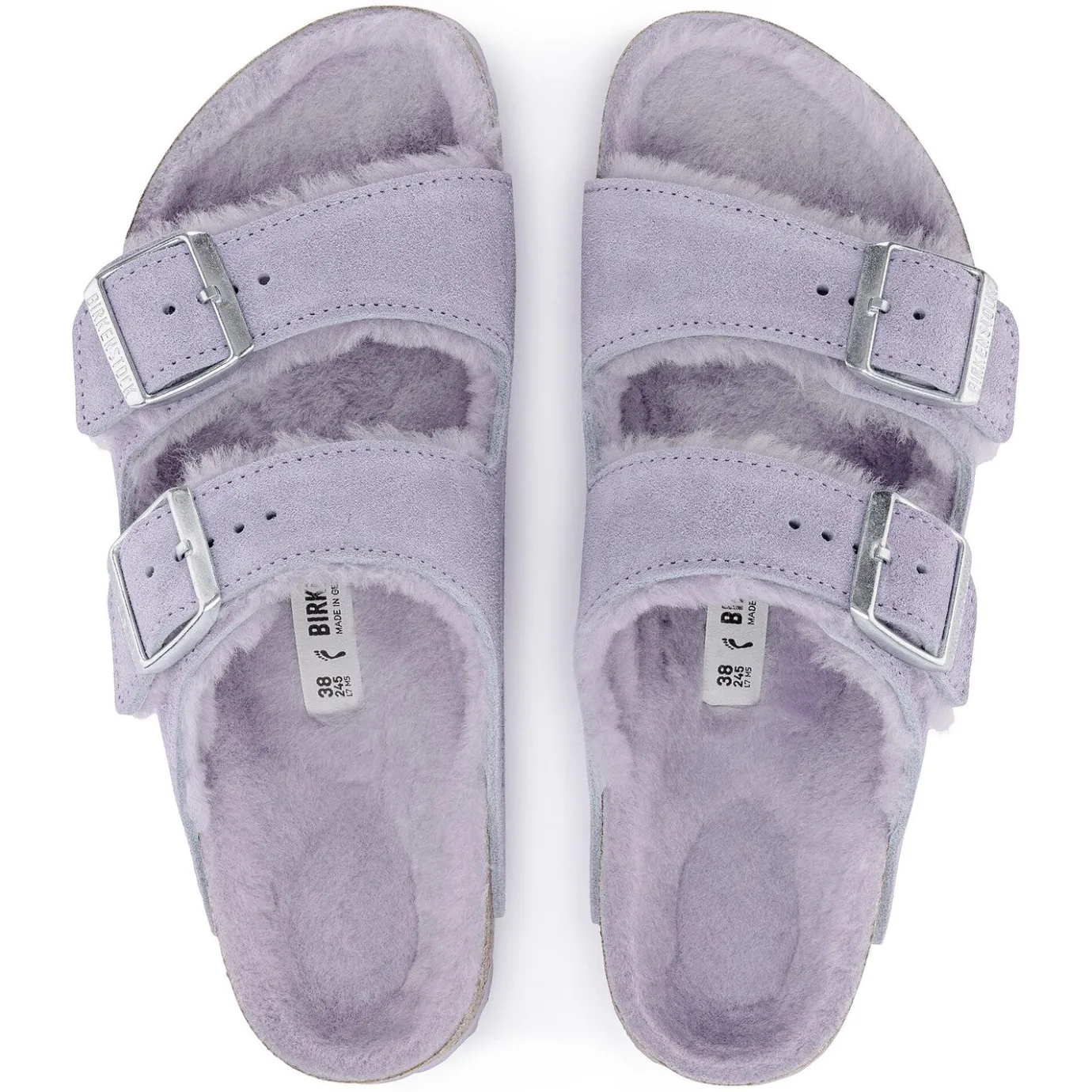 Birkenstock Two-Strap Sandals<Arizona Shearling Purple Fog