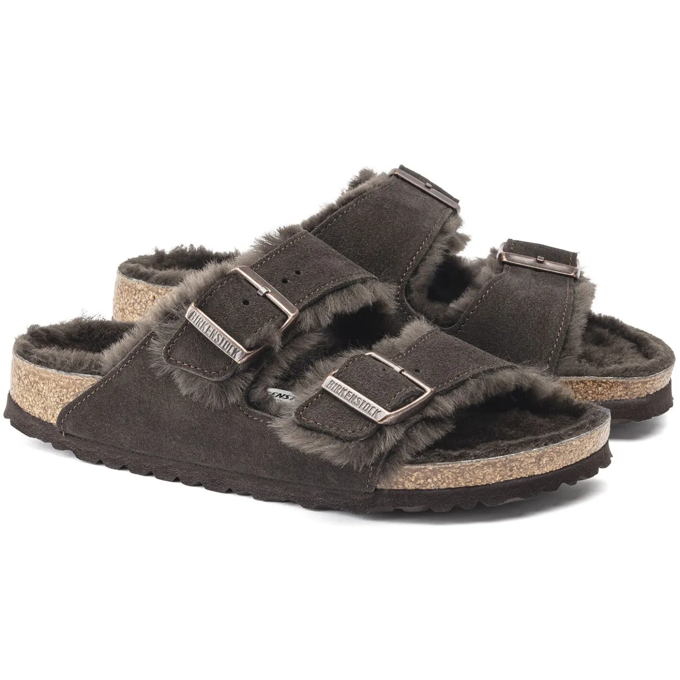 Birkenstock Two-Strap Sandals<Arizona Shearling Mocha