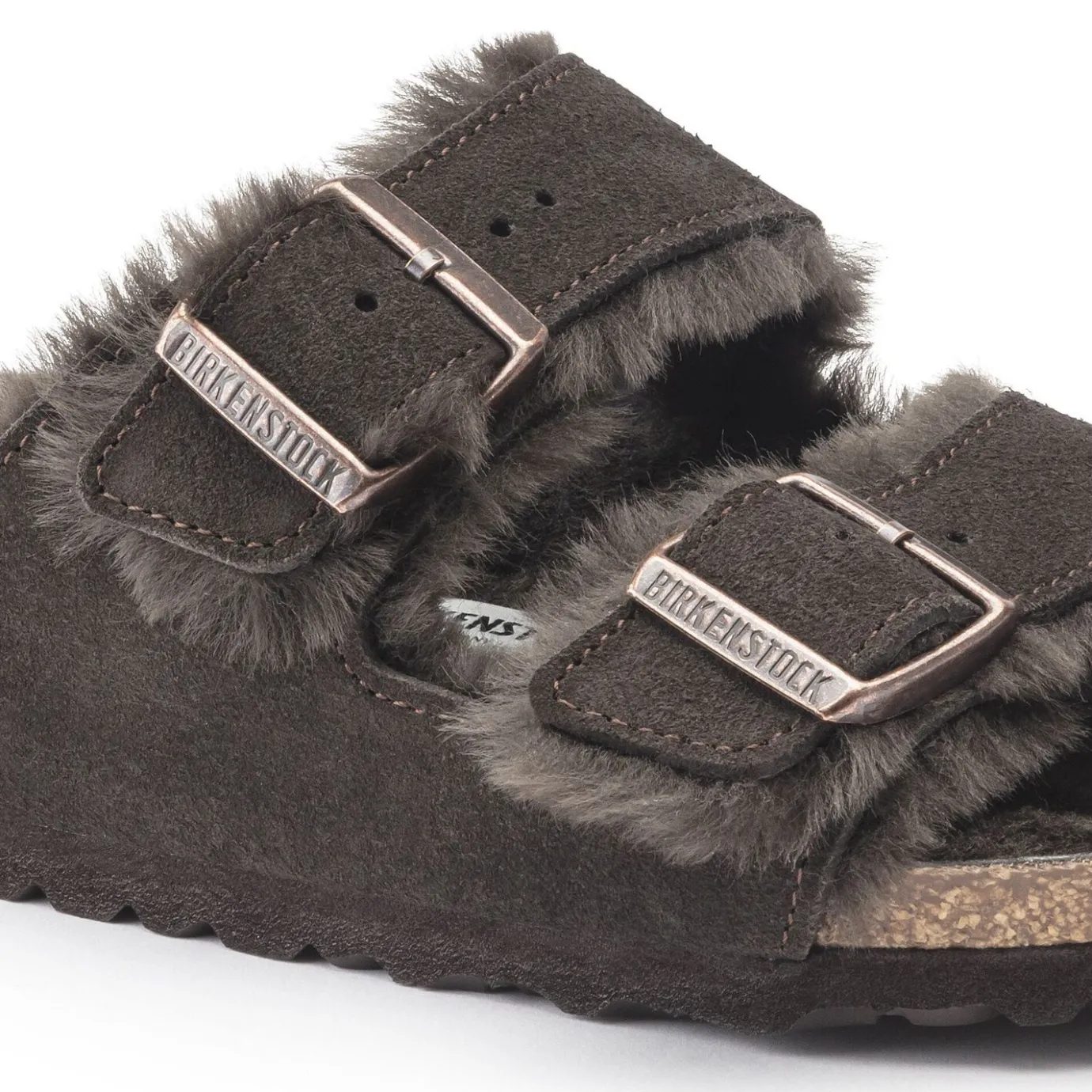 Birkenstock Two-Strap Sandals<Arizona Shearling Mocha
