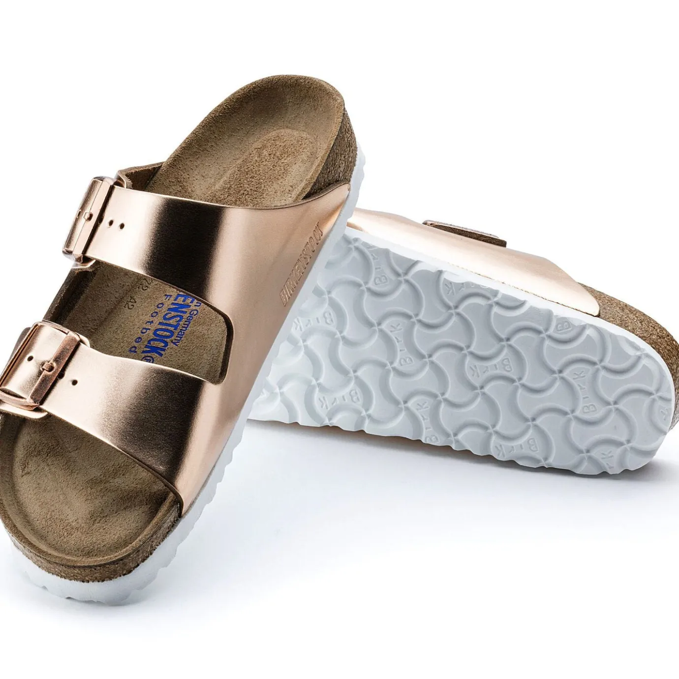 Birkenstock Two-Strap Sandals<Arizona Soft Footbed Metallic Copper