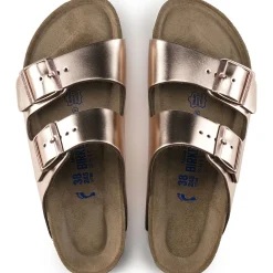 Birkenstock Two-Strap Sandals<Arizona Soft Footbed Metallic Copper