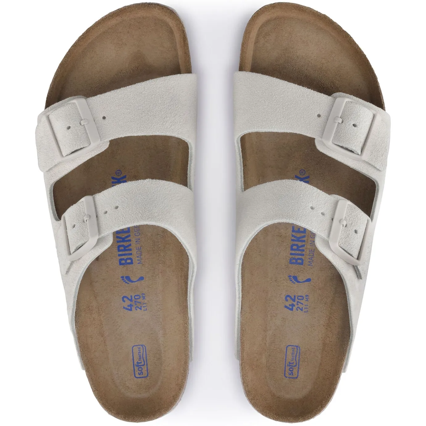 Birkenstock Two-Strap Sandals<Arizona Soft Footbed Antique White