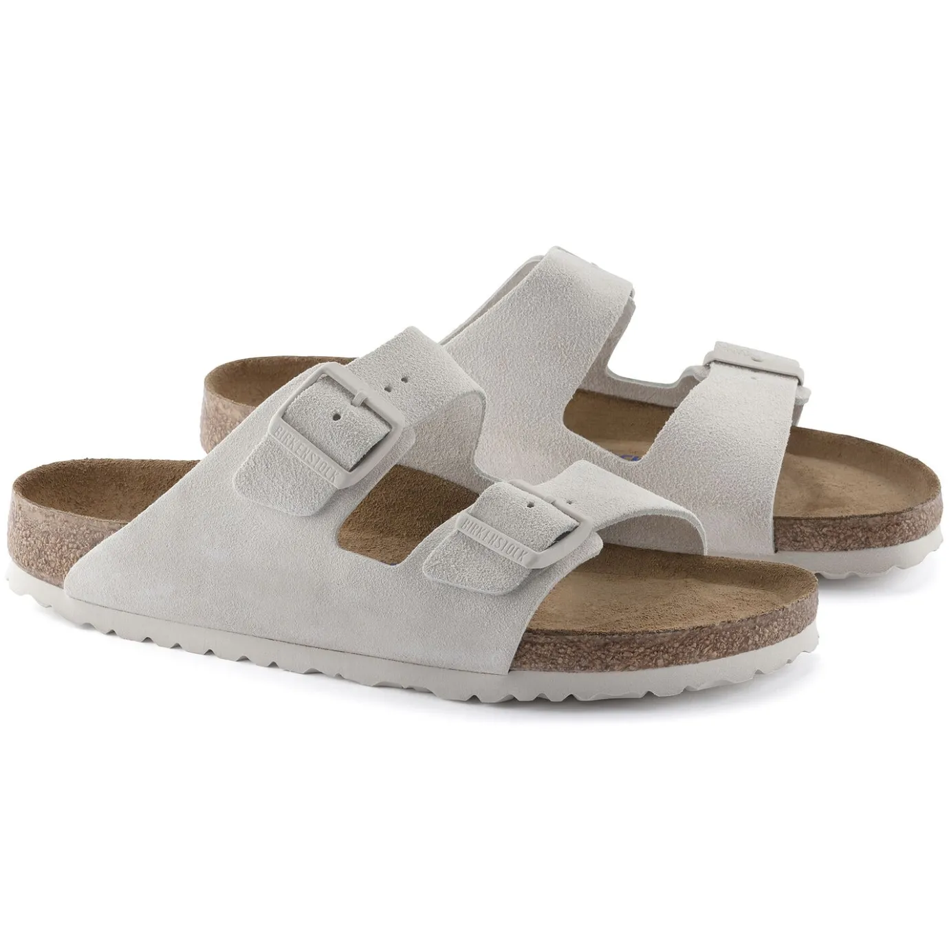 Birkenstock Two-Strap Sandals<Arizona Soft Footbed Antique White